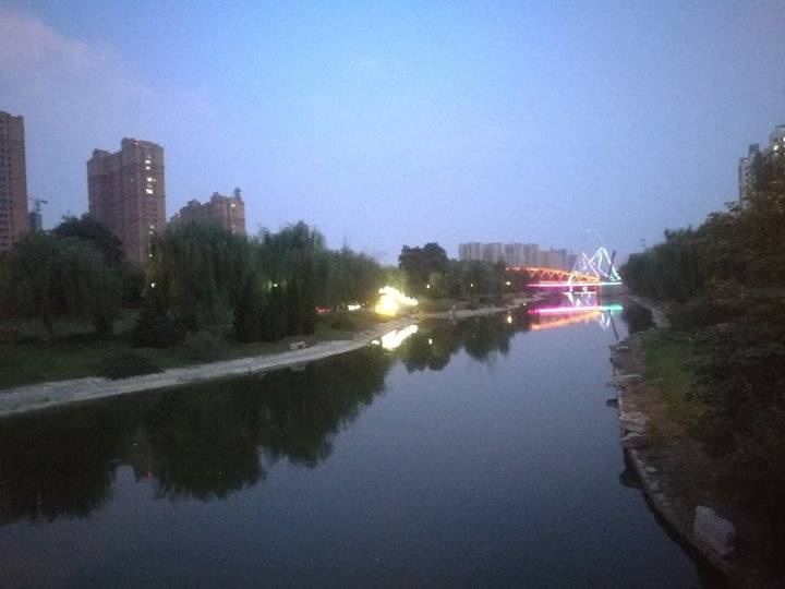 冬夜禹城泺清河畔一个人在静静地沉思（高清图片）