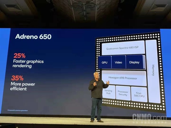 kryo 585 cpu的性能提升高达25%,全新qualcomm adreno 650 gpu的整体