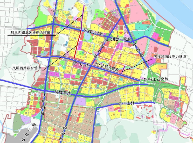 烟台市莱山区凤凰西路规划建19公里综合管廊图