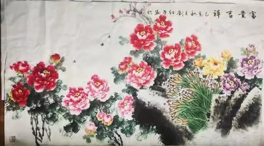 著名画家刘红芳牡丹画惊艳亮相第三届世界遗产博览会