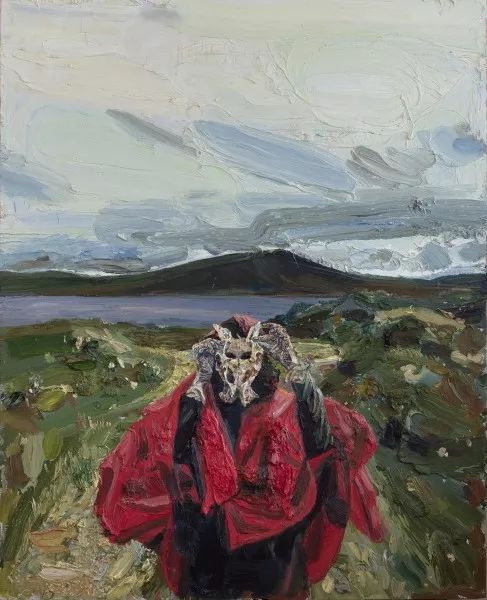 pelvis bone at loch fannich 2017 oil on canvas 84x68" / 213.