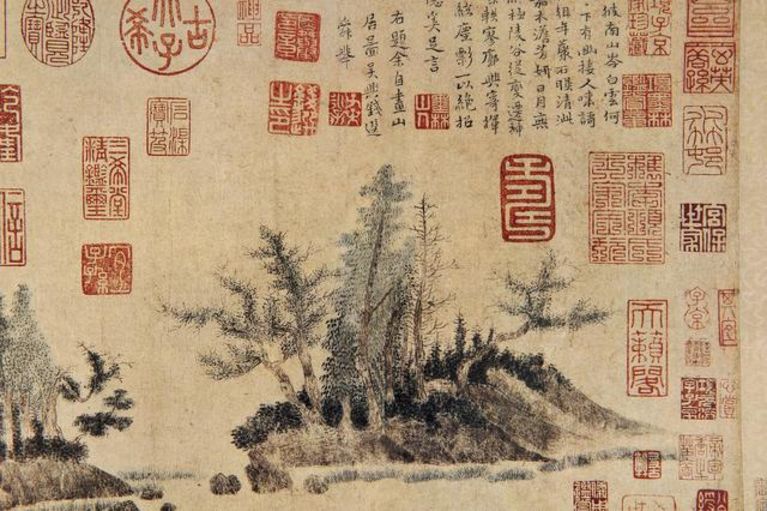 元 钱选 浮玉山居图 局部之二