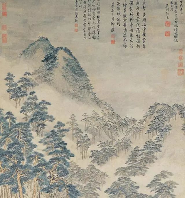 明张宏栖霞山图