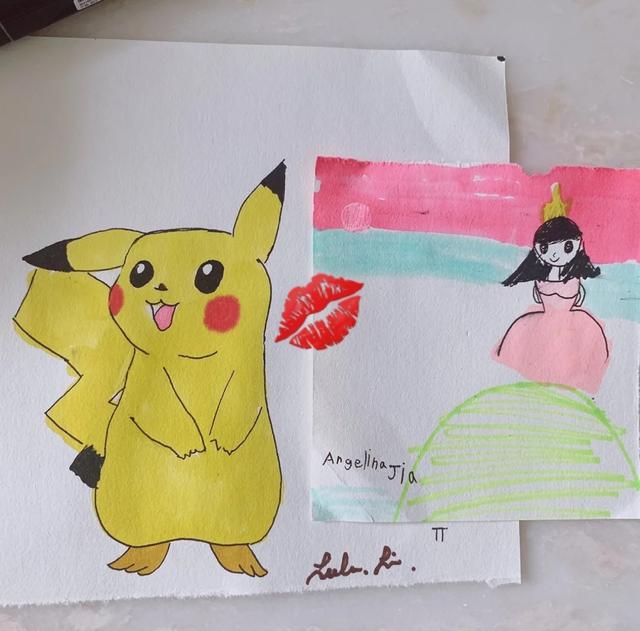 李小璐晒与女儿暑假日常，甜馨用左手画画认真乖巧