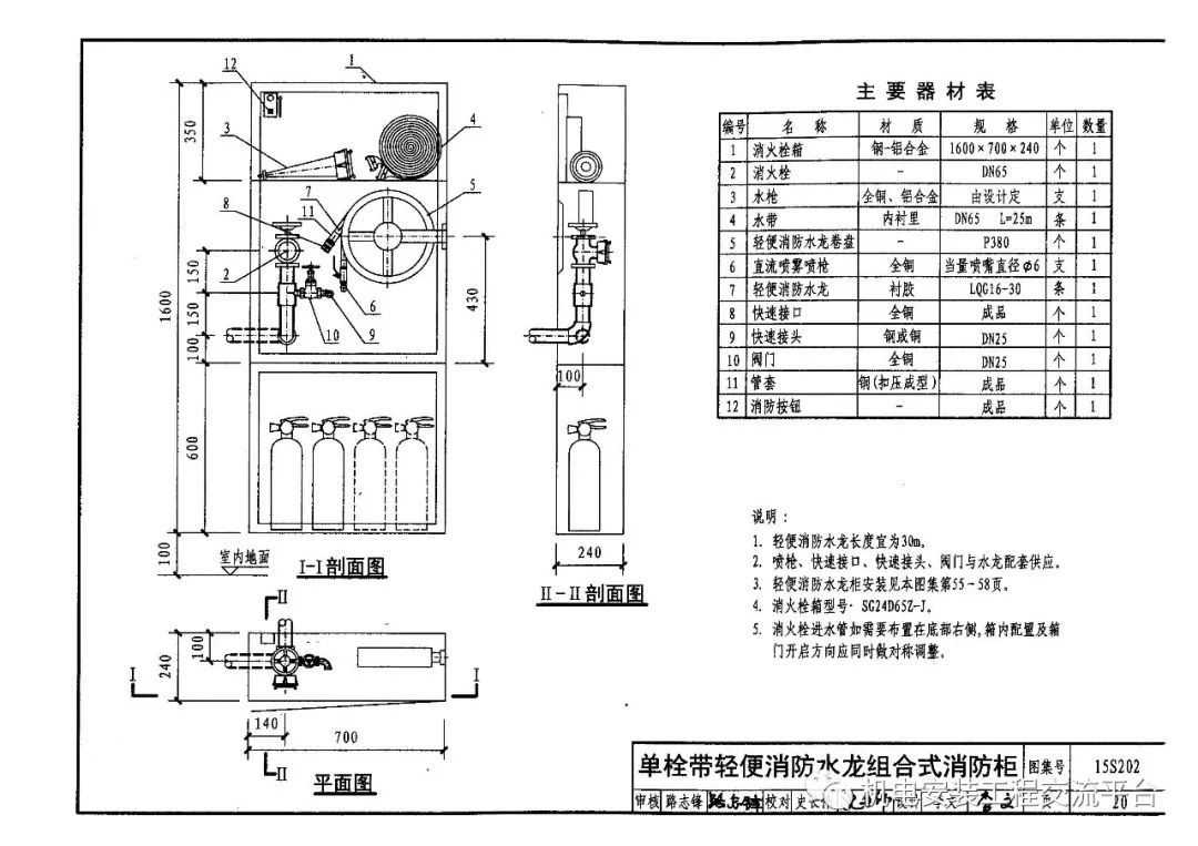 消火栓安装平整牢固,各零件齐全可靠; 消防箱内各配件安装影响相互