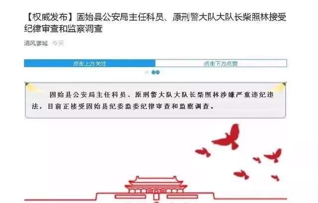 固始县公安局原刑警大队大队长柴照林涉嫌严重违纪违法被调查