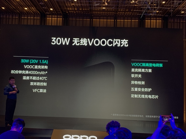 OPPO 30W无线VOOC闪充亮相：80分钟充满4000mAh