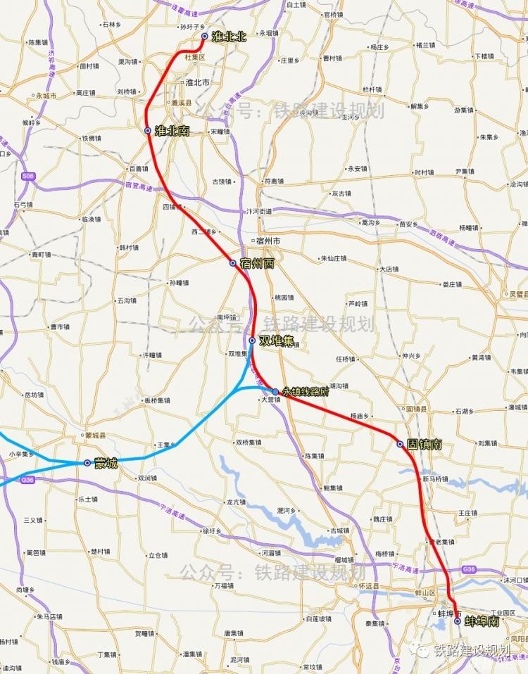 皖北这条高铁将开建,将形成徐州-淮北-蚌埠方向的京沪