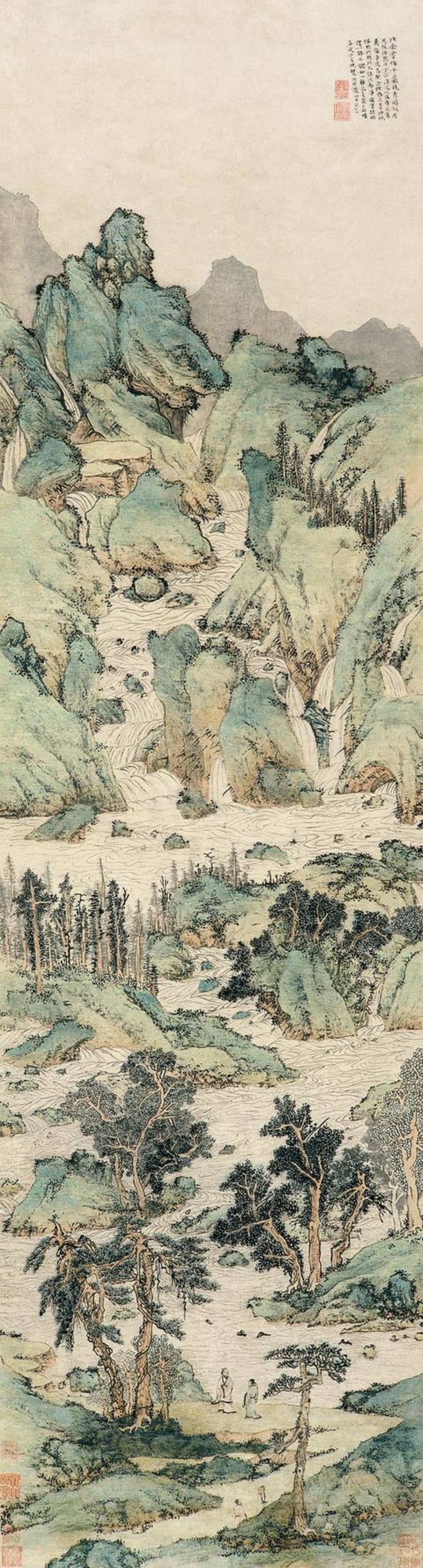明 文徵明 万壑争流图