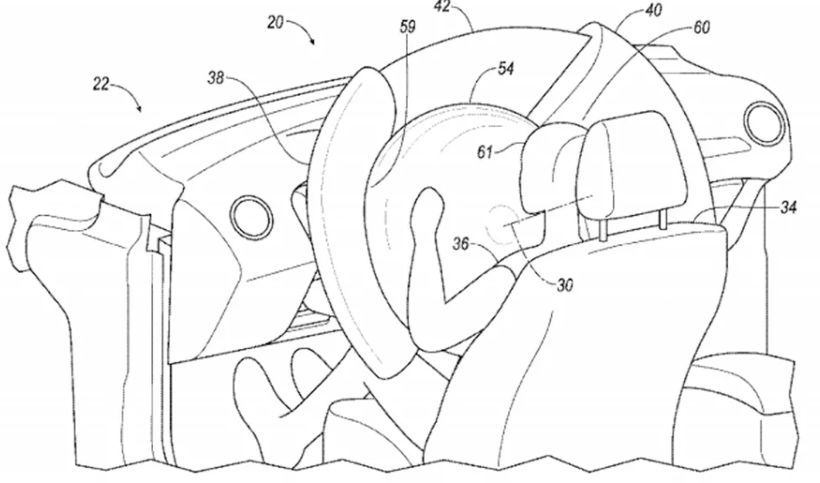 福特提交"蝴蝶领结"安全气囊专利,保护驾驶员头部