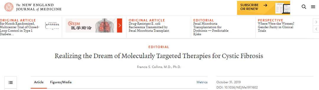 doi: 10.1056/nejme1911602 基因疗法的寻药之旅