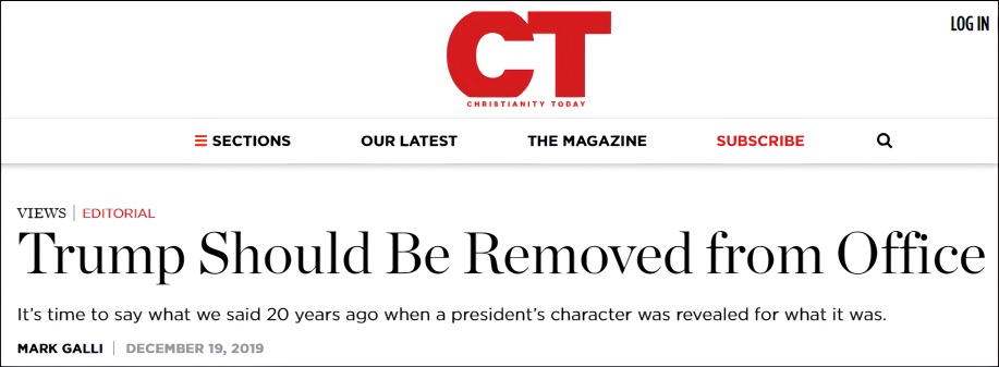 特朗普票仓后院起火，基督教福音派杂志社论呼吁罢免总统