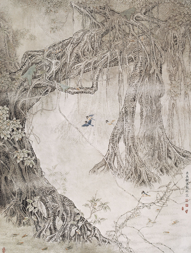 吴其树 榕林春早 134cm×170cm