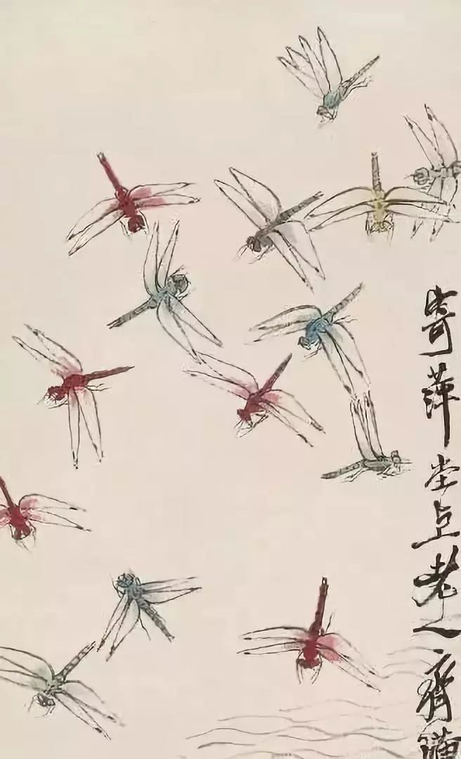有一起跳"集体舞"的:先拿蜻蜓来说,他画虫,则"为百虫写照",齐白石的