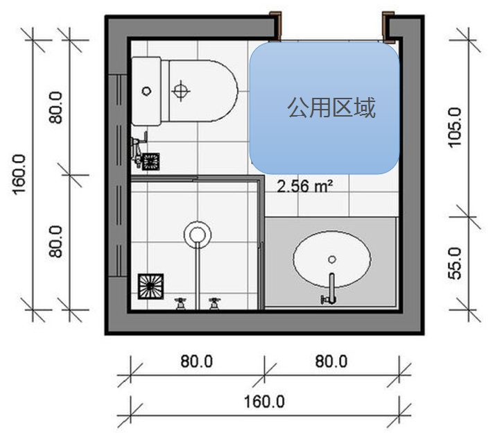 干货鸭丨2㎡的小卫生间竟然也能实现干湿分离