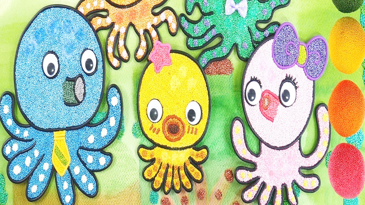 手工制作海洋生物章鱼一家