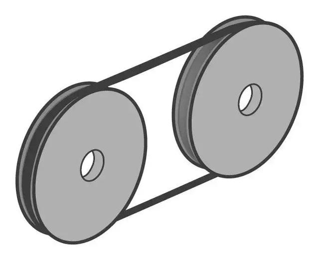 这是用乐高积木搭出来的皮带传动装置