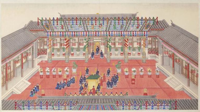 清人绘 光绪大婚图册(局部) 故宫博物院藏