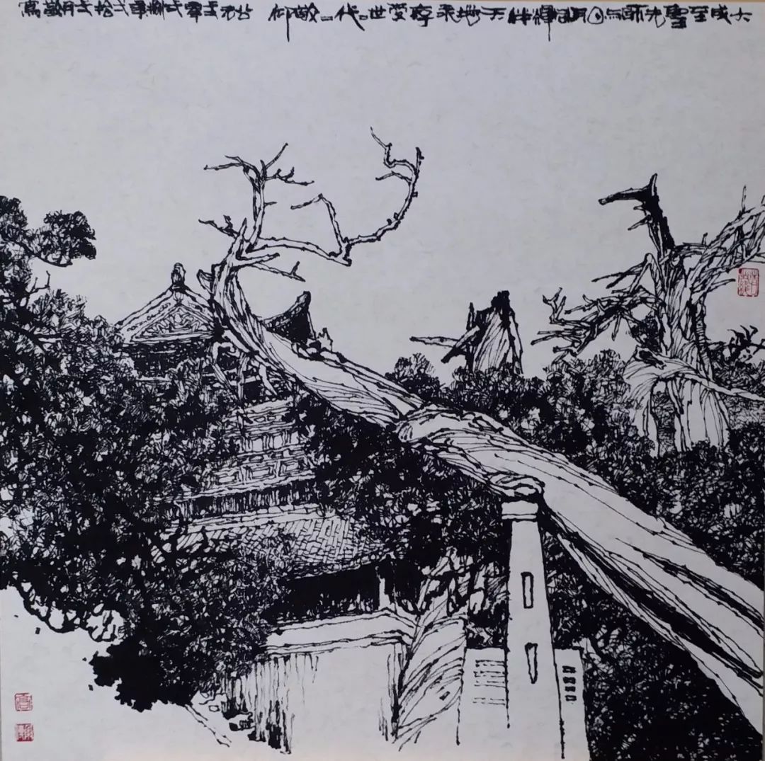 承传的钢笔画功底扎实,生活气息浓,又善于表现情趣细节,展示灵美深阔