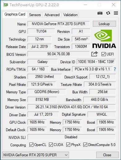影驰RTX 2070 Super Gamer OC/2080 Super大将评测：高端与性价比各取所需