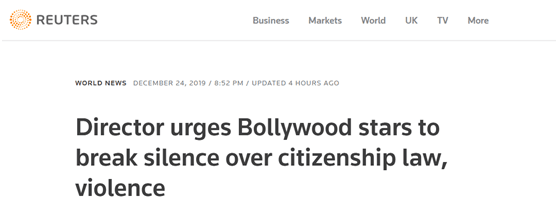 印度修法骚乱难平，有人向影星阿米尔·汗喊话了
