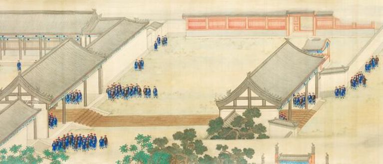 清人绘 雍正临雍图卷局部 故宫博物院藏