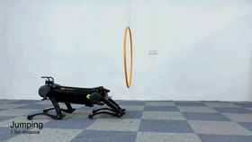 「澎湃新闻」浙大“绝影”机器狗上新了！会钻火圈、跳跃顶球