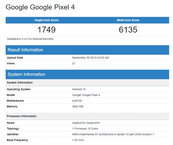 告别4GB时代 谷歌Pixel 4系列将升级至6GB内存