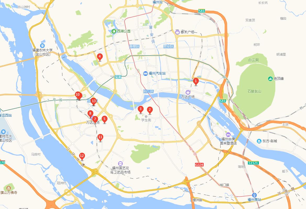 从地图上搜索可以发现,三十行房产在福州市