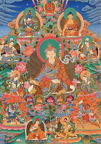 十方诸佛菩萨的总集莲花生大士、唐卡、佛像、高清桌面