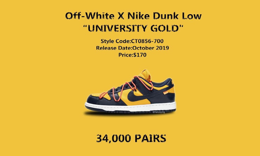 原价入手难度极高!off-white x nike sb dunk low 黄蓝配件货量曝光