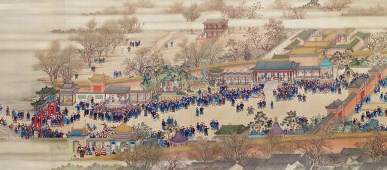 清人绘 崇庆皇太后万寿图卷(局部) 全长二五一七·八厘米 故宫博物院藏