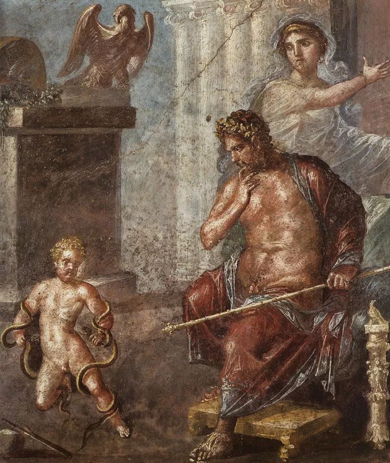 [古罗马] 无名氏《赫拉克勒斯的童年时代》(局部),壁画