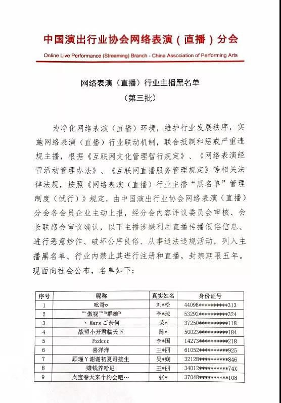 主播“乔碧萝殿下”“红花会贝贝”上黑名单，5年内不得网络直播
