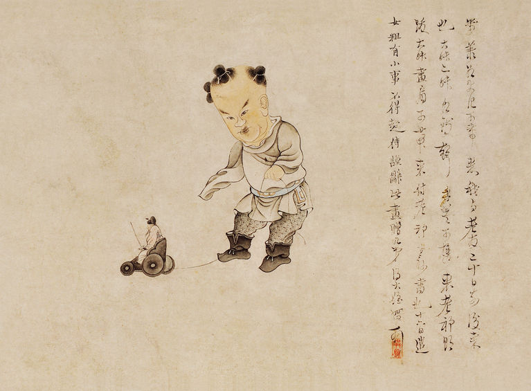 明 陈洪绶 婴戏图 41x30cm 约1646 中国美术学院藏