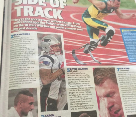 澳媒评选十年最讨厌运动员！孙杨上榜