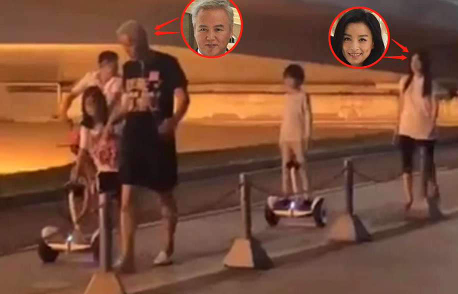 林瑞阳一家街头散步，老婆张庭衣着宽松，小腹圆凸有情况？