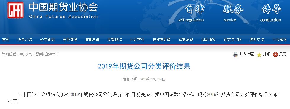 期货业大事件！2019年分类评价结果出炉，中大期货等3家连降6级