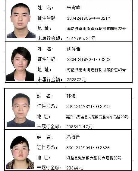实名曝光!嘉兴法院又公布91名"老赖"名单