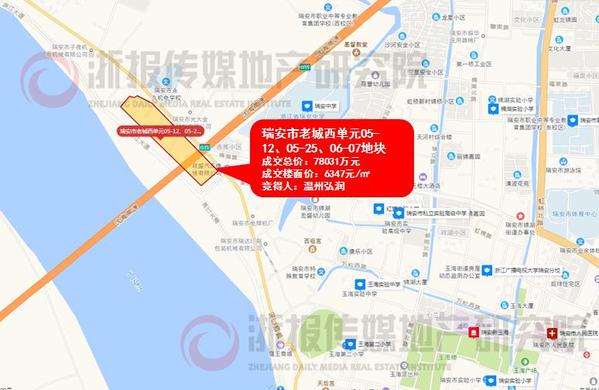 瑞安市老城西单元05-12,05-25,06-07地块区位图