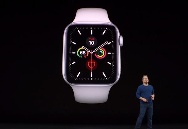 苹果发布Apple Watch 5手表：更专业的健康监测 399美元起