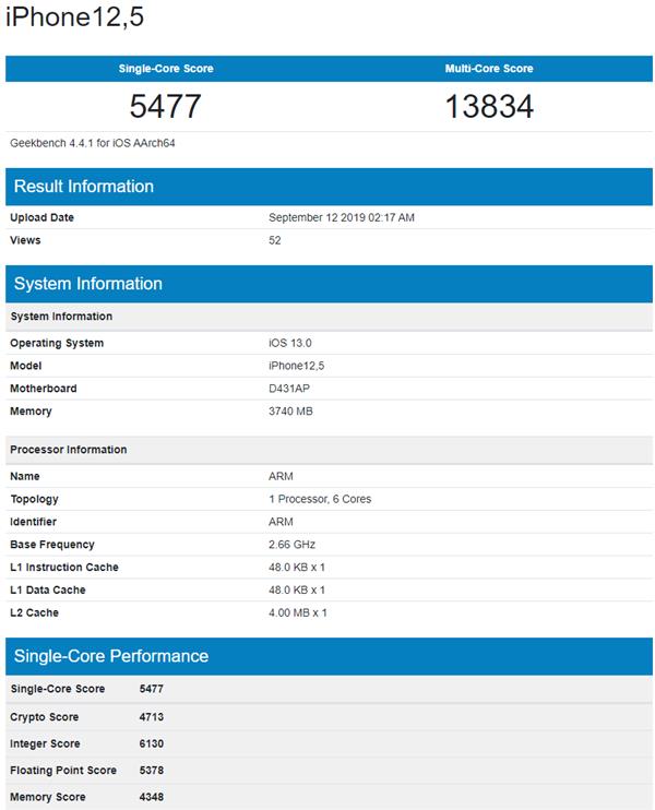 苹果iPhone 11良心大发用上6GB内存？假的 全系标配4GB