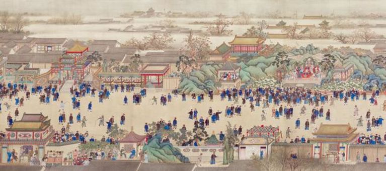 清人绘 崇庆皇太后万寿图卷(局部) 全长二五一七·八厘米 故宫博物院藏