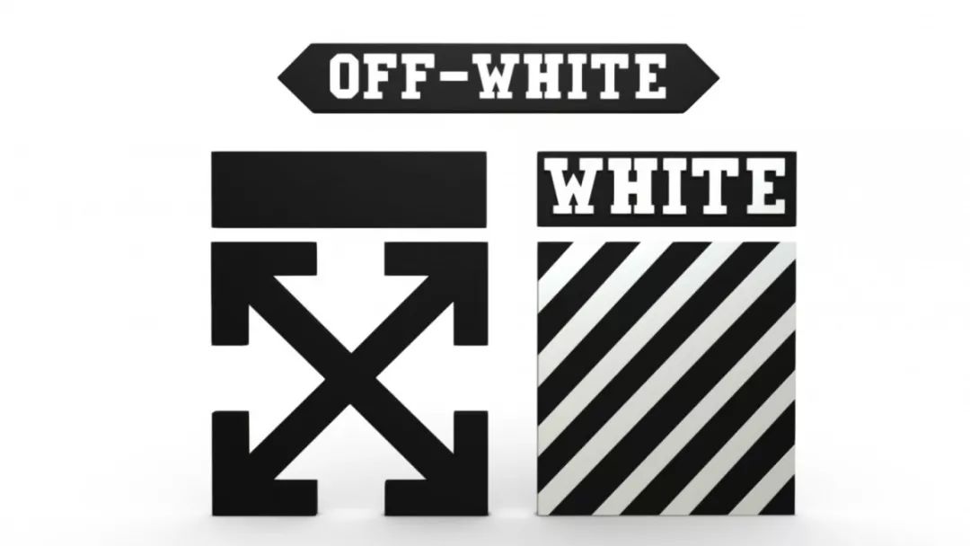 这次改为颇具艺术性的抽象分解式logo,off与white互相分离,中间加入
