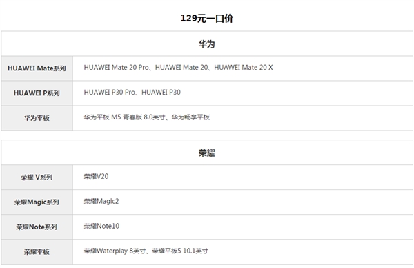 99元起 华为手机提供保外更换电池