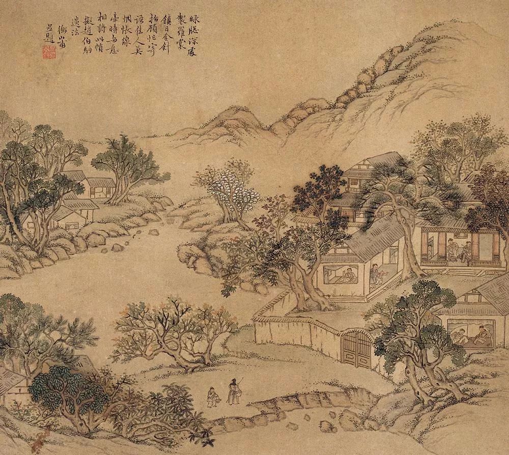 文徵明《真赏斋图》局部 除了父亲的身教培养,文徵明自己也身体力行