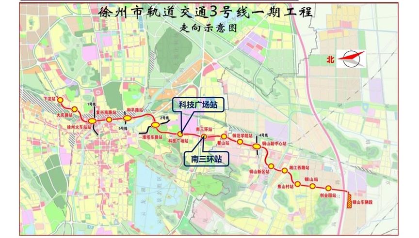 徐州地铁3号线的南三环站科技广场站站内图首次曝光