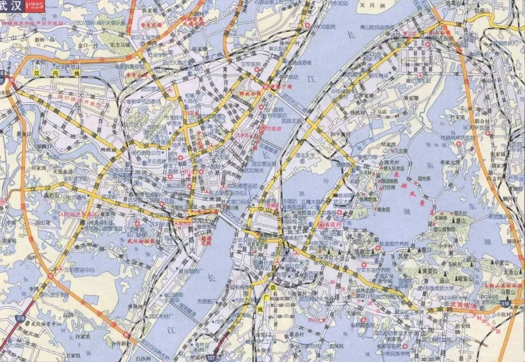 1995年的武汉主城区地图