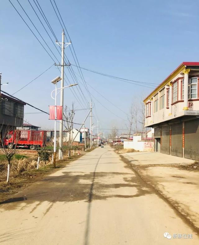 河南新蔡县农村风景实拍,道路,民居和农田