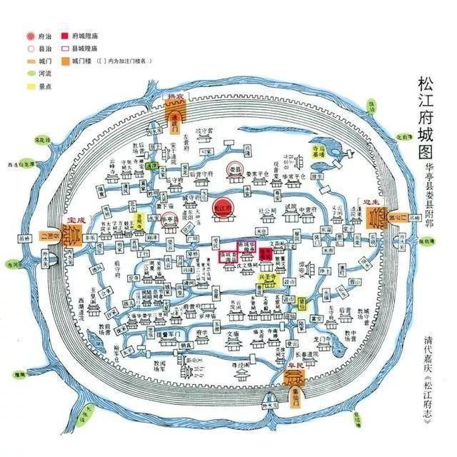 清代松江府城图